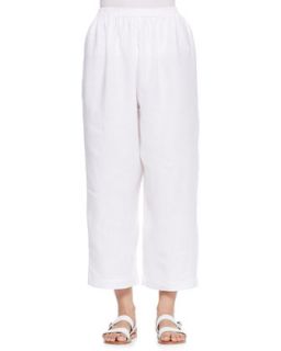 Womens Linen Japanese Trousers, White   eskandar   White (2)