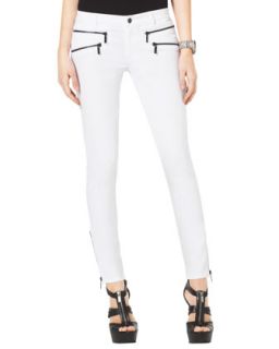 Womens Skinny Ankle Zip Jeans   MICHAEL Michael Kors   White (14)