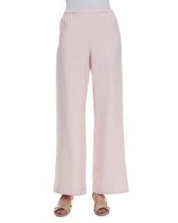 Womens Wide Leg Silk Pants, Petite   Go Silk   Soft pink (PP/0 2P)