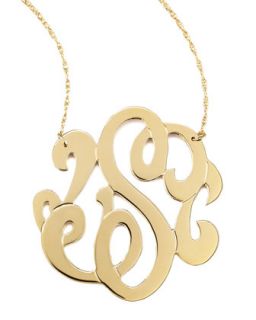 Swirly Initial Necklace, S   Jennifer Zeuner   Gold