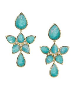 18k Gold ite Drop Earrings   Elizabeth Showers   Blue (18k )