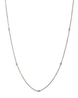 White/Black Diamond Station 18k Chain Necklace, 36L   Eli Jewels   White (18k )