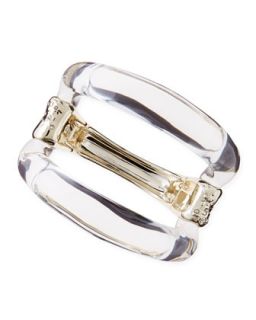 Extra Large Extra Clear Lucite Hinge Bangle   Alexis Bittar   (LARGE )