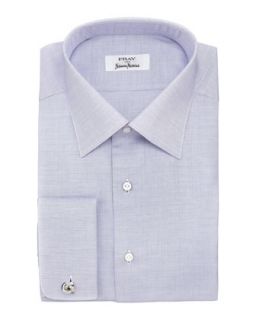 Mens French Cuff Textured Dress Shirt, Purple   Fray   Red (16 1/2R)