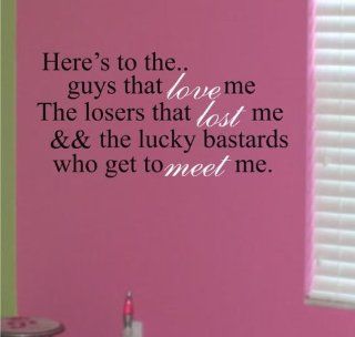 Here's to All the Boys Quote Wall Decal Sticker Teen Love Girl Room Decor Words Tattoo   Wall Stickers For Teen Girls  