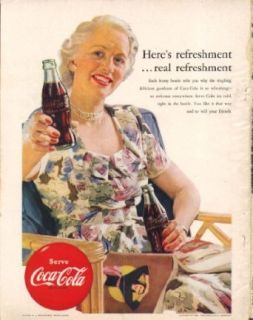 Here's real refreshment Coca Cola ad 1952 greyahaired Entertainment Collectibles