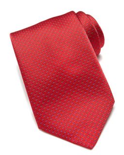 Mens Textured Neat Silk Tie, Red   Brioni   Red