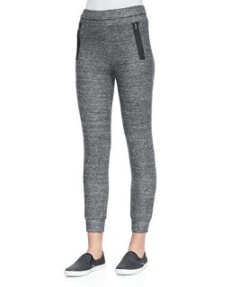 Womens Bourke Gravity Fleece Cropped Sweatpants   J Brand Jeans   Dark grey