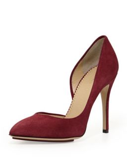 The Lady is a Vamp Suede Pump, Bordeaux   Charlotte Olympia   Bordeaux (39.0B/9.