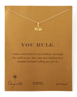Golden You Rule Crown Pendant Necklace   Dogeared   Gold