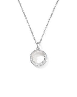 Lollipop Diamond Bezel Clear Quartz Pendant Necklace   Ippolita   Silver