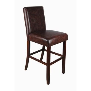 Castillian Collection Of Luxury Espresso Faux Leather Barstool