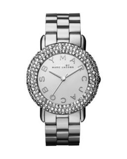 Marci Pave Crystal Stainless Analog Watch   MARC by Marc Jacobs   Silver