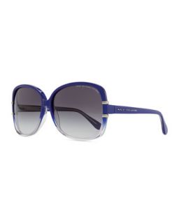 Oversized Plastic Sunglasses, Transparent Blue   Marc by Marc Jacobs  