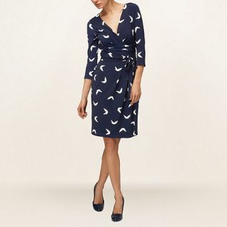 Phase Eight Navy And Ivory Dove Print Dress