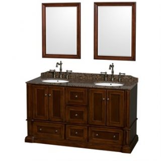 Rochester 60 Double Bathroom Vanity by Wyndham Collection   Cherry