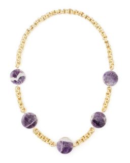 Amethyst Coin Necklace, Purple   Devon Leigh   Amethyst