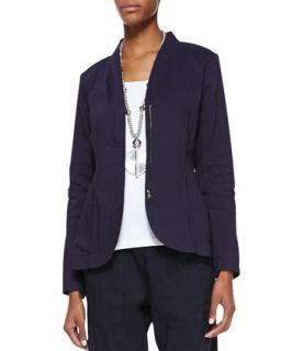 Shawl Collar Peplum Jacket, Womens   Eileen Fisher   Midnight (1X (14/16))