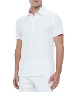 Mens Short Sleeve Terry Polo, White   Vilebrequin   White (XX LARGE)
