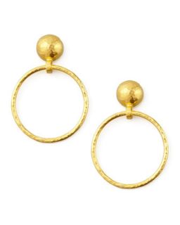Geo 24k Hoop Drop Earrings   Gurhan   Gold (24K )