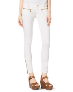 Womens Zipper Cuff Skinny Jeans   MICHAEL Michael Kors   White (6)