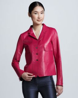 Womens Tina Leather Jacket   Elie Tahari   Think pink (SMALL/4 6)