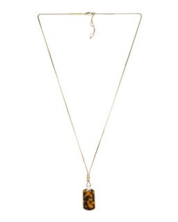 Acetate Dog Tag Necklace, Golden   Michael Kors   Gold (ONE SIZE)