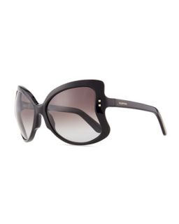 Oversized Butterfly Sunglasses, Black   Valentino   Black