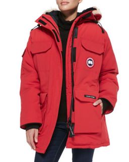 Womens Expedition Fur Hood Parka, Red   Canada Goose   Red (XX SMALL)