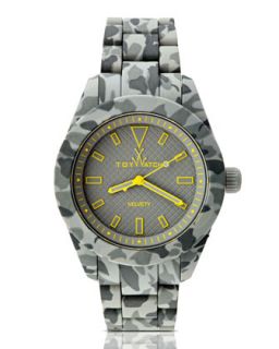 Velvety Camo Silicone Watch, Gray   Toy Watch   Gray