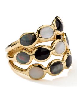 Polished Rock Candy Three Row Ring in Jazz   Ippolita   Gold (8)
