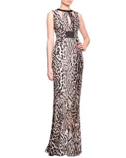 Womens Harness Cutout Animal Print Gown   Just Cavalli   Natural variant (X 