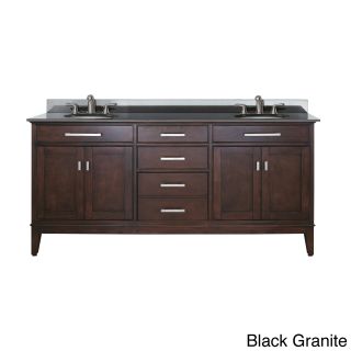 Avanity Madison 72 inch Double Vanity In Light Espresso Finish With Dual Sinks And Top