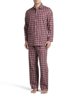 Mens Long Sleeve Pajama Set, Red   Red (SMALL)
