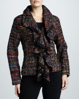 Womens Ruffled Tweed Harmony Jacket, Petite   Berek   Multi (PL (12/14P))