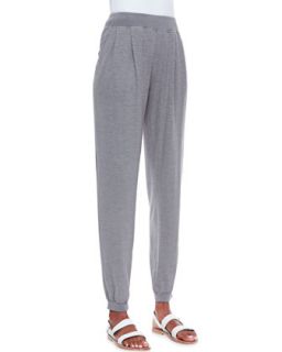 Womens Organic Cotton & Hemp Twist Jersey Pants   Eileen Fisher   Pewter (XXS