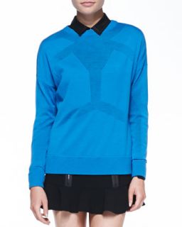Womens Android Merino Seamed Sweater   Robert Rodriguez   Blue (X SMALL)