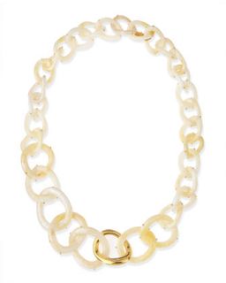Pearly Resin Link Necklace, 30L   KARA by Kara Ross   Ivory