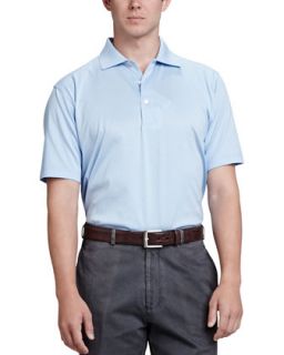 Mens Solid Polo Shirt, Light Blue   Peter Millar   Blue (SMALL)