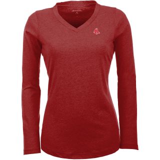 Antigua Boston Red Sox Womens Flip Long Sleeve V neck T Shirt   Size Medium,
