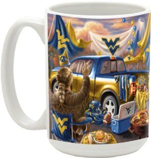 NCAA West Virginia 15 Ounce Tailgate Series Ceramic Mug  Sports Fan Coffee Mugs  Sports & Outdoors