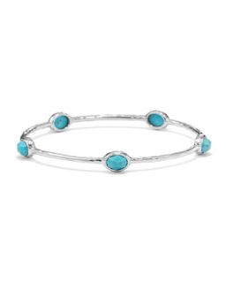 Sterling Silver Rock Candy 5 Stone Bangle in Turquoise (Size 1)   Ippolita  