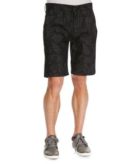 Mens Laser Floral Chino Shorts, Black   7 For All Mankind   Black multi (30)