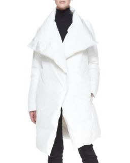 Womens Down Puffer Clutch Coat, White   Donna Karan   White (MEDIUM)