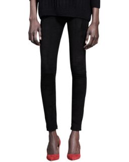 Womens Ankle Zip Combo Skinny Pants   THE ROW   Black (10/42)