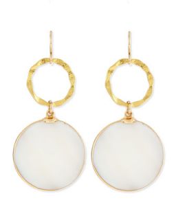 Mother of Pearl & Gold Foil Earrings   Devon Leigh   Gold