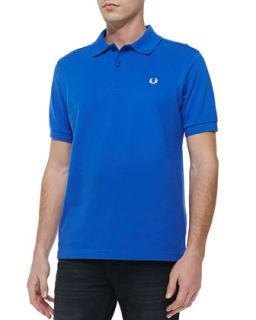 Mens Solid Short Sleeve Polo Shirt, Regal Blue   Fred Perry   Solid polo (XL)