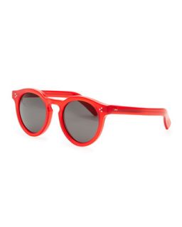 Round Acetate Sunglasses, Red   Illesteva   Red