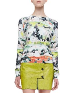 Womens Five Element Printed Sweater   Opening Ceremony   Green multi (SMALL)
