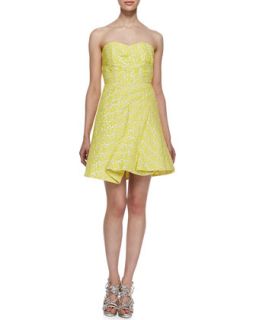 Womens Grove Strapless Sculpted Dress   Alice + Olivia   Yellow (0)